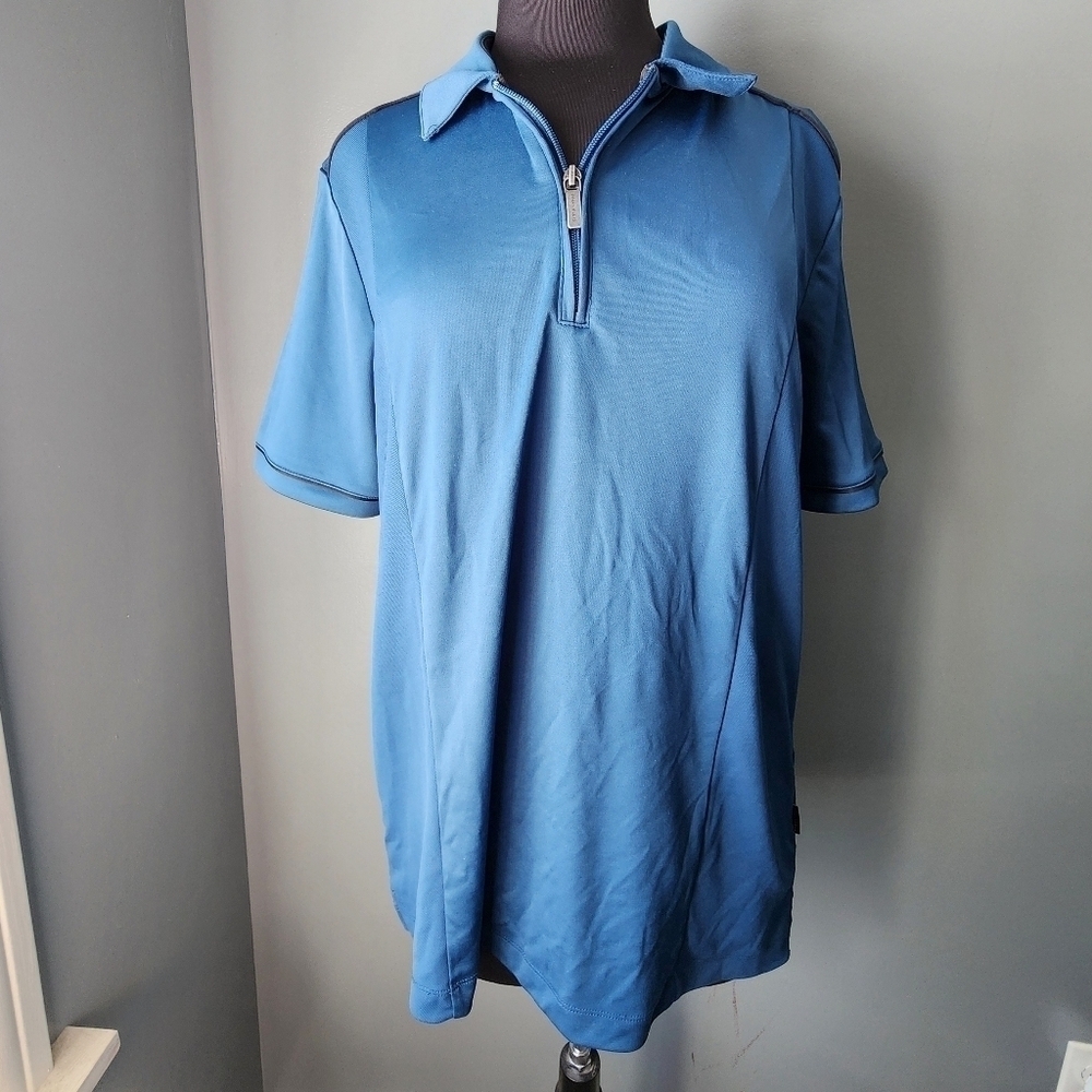 Perry Ellis Men's Performance Zip Polo